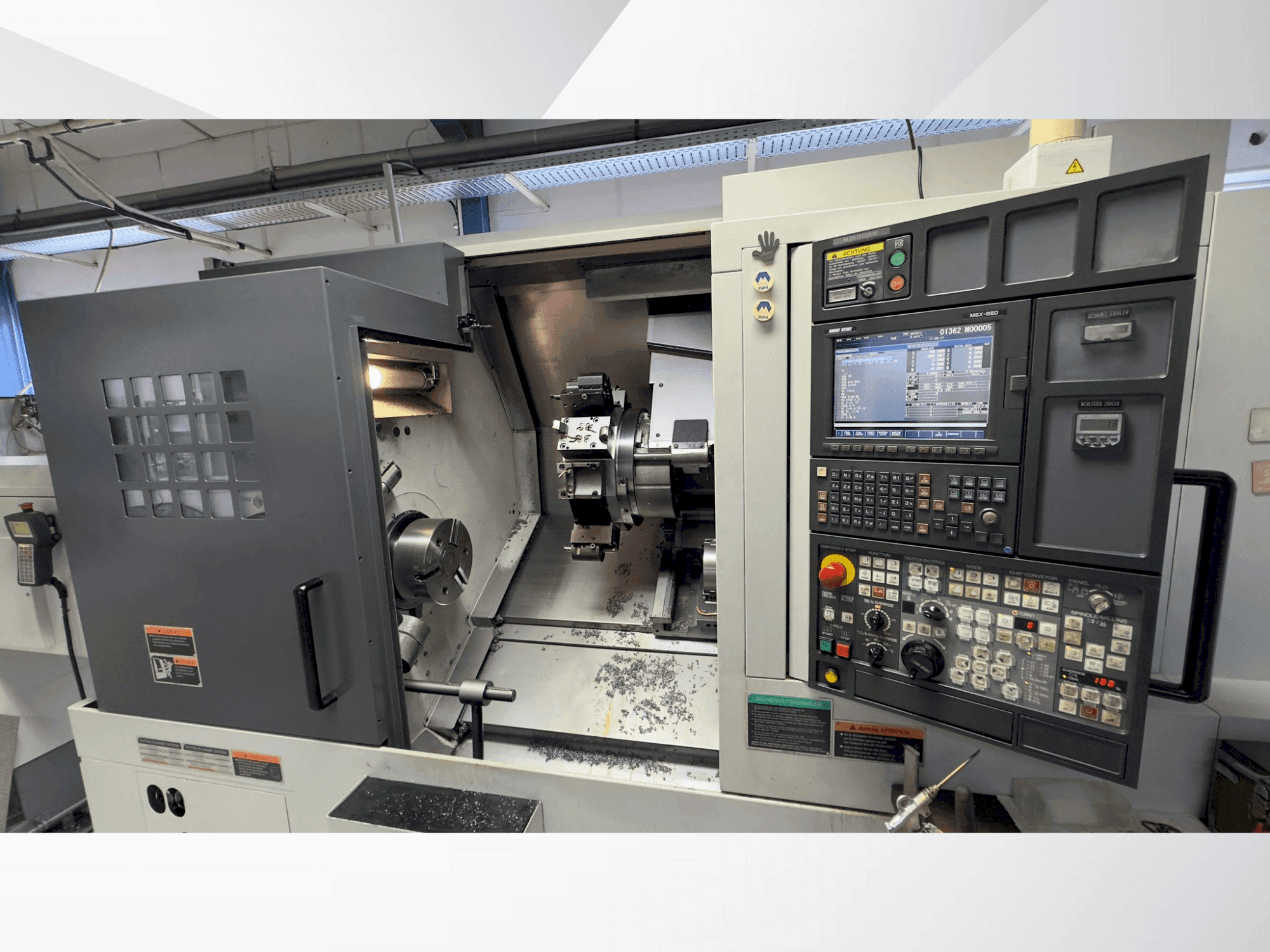 Vista frontale della macchina MORI SEIKI NL 2500 SY/700