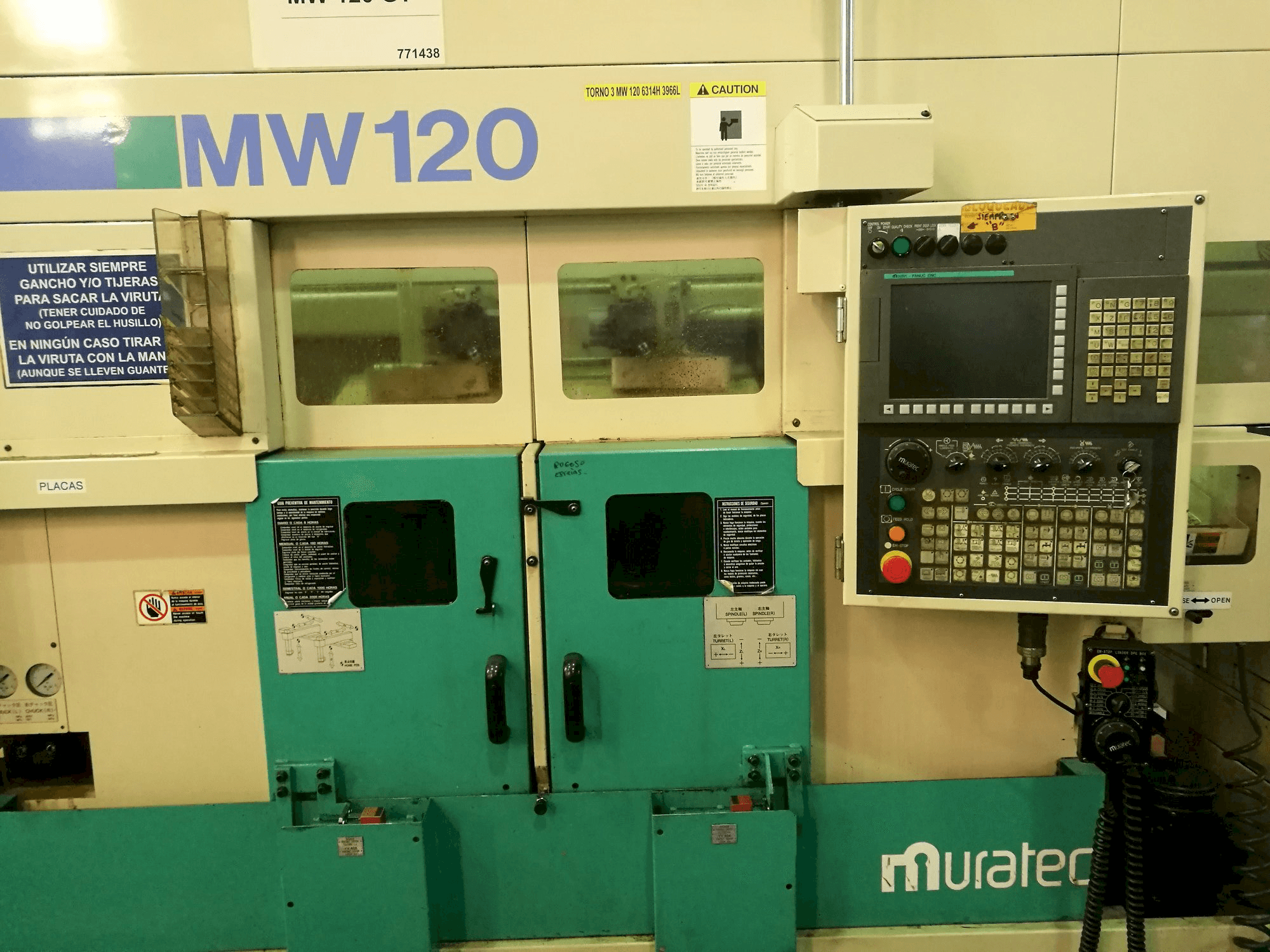Vista frontale della macchina Muratec MW120