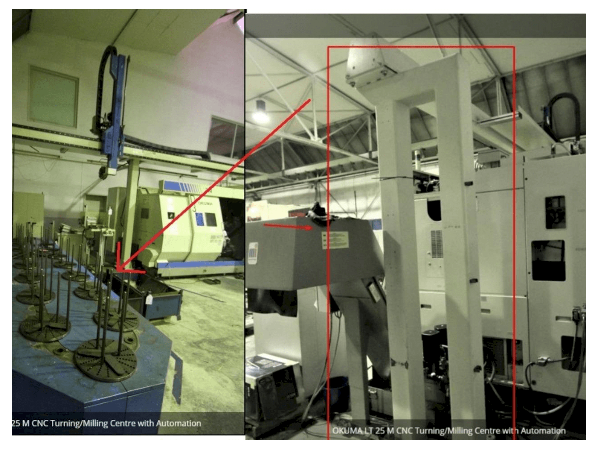 Vista frontale della macchina Okuma LT 25 M