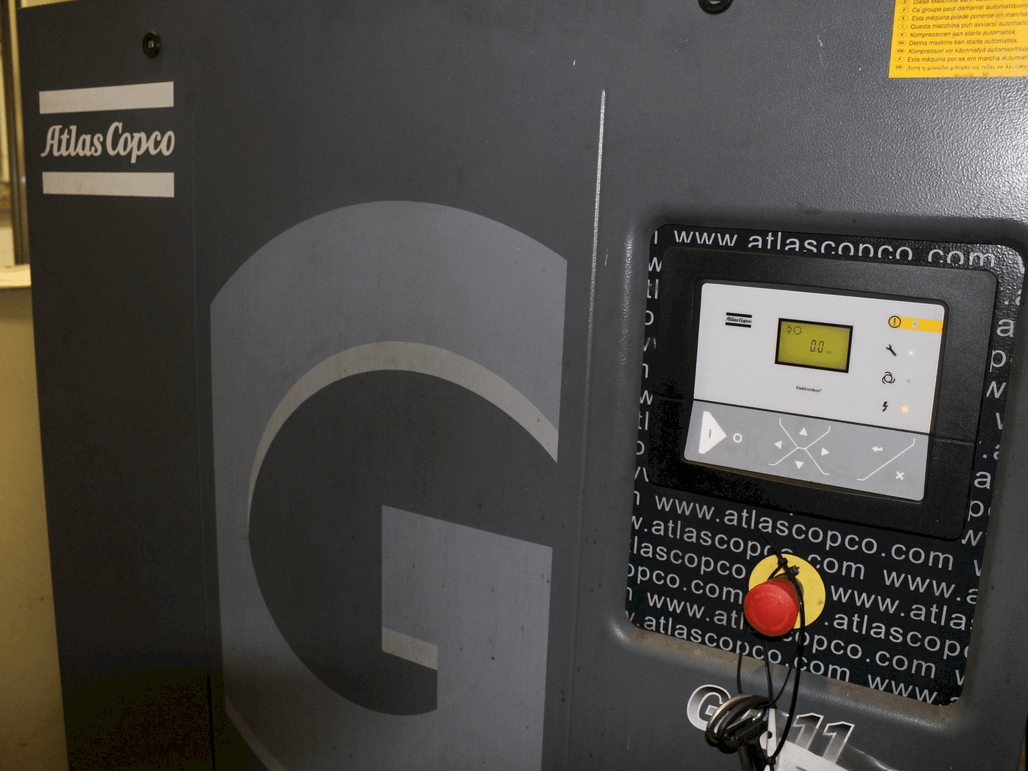 Vista frontale della macchina Atlas Copco GA11