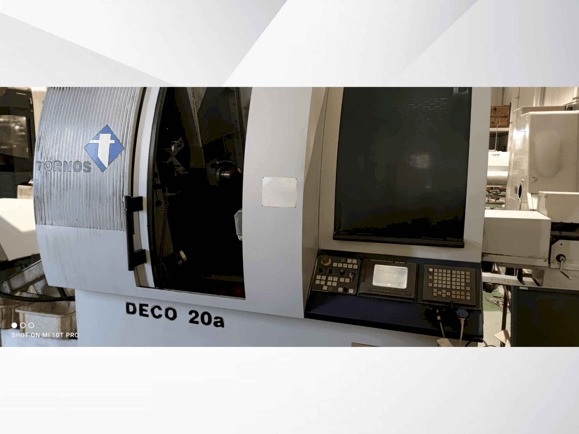 Vista frontale della macchina Tornos-Bechler Deco 20a