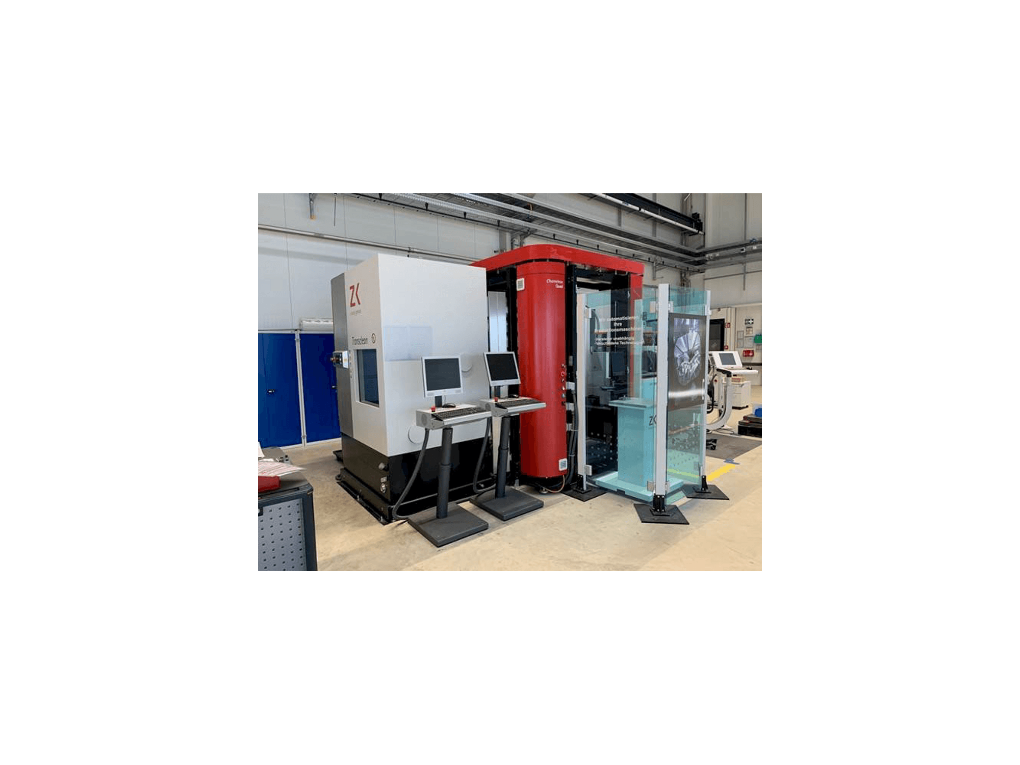 Vista frontale della macchina Zimmer+Kreim Chameleon Quad + Transclean