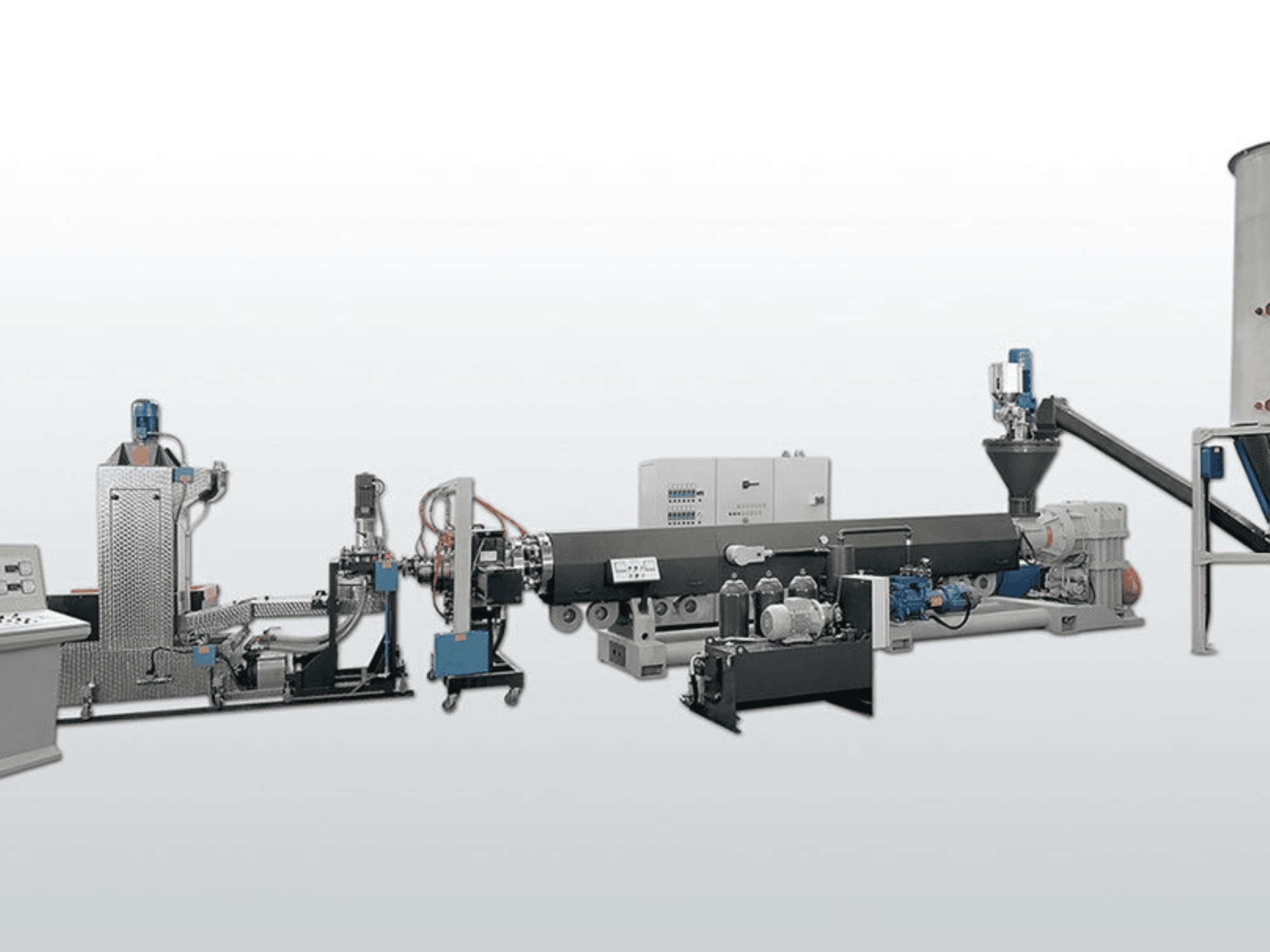 Macchina per la lavorazione della plastica TECNOVA ES130N 37D DEG, vista laterale che mostra i componenti e i comandi per un funzionamento efficiente.