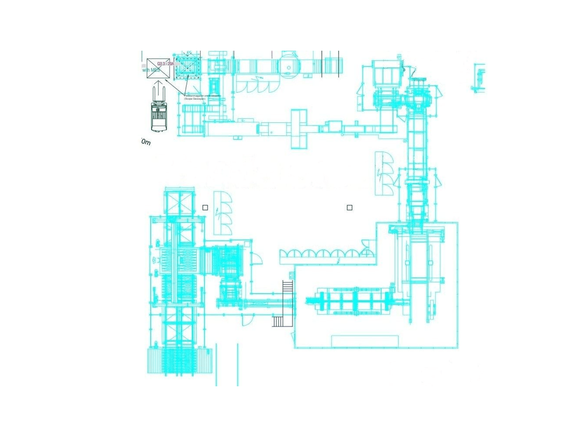 Vista frontale della macchina TORWEGGE TG2 Parquet production line