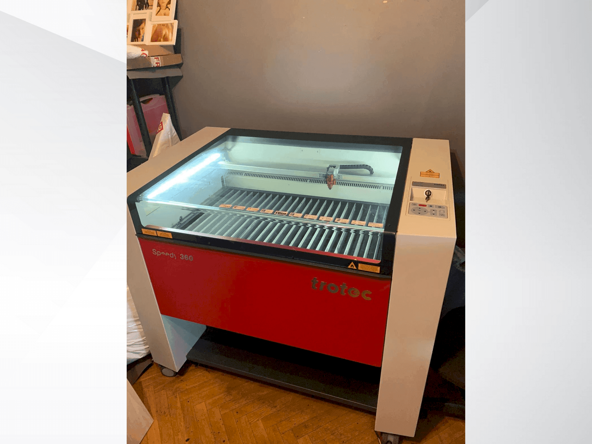 Vista frontale della macchina Trotec Speedy 360